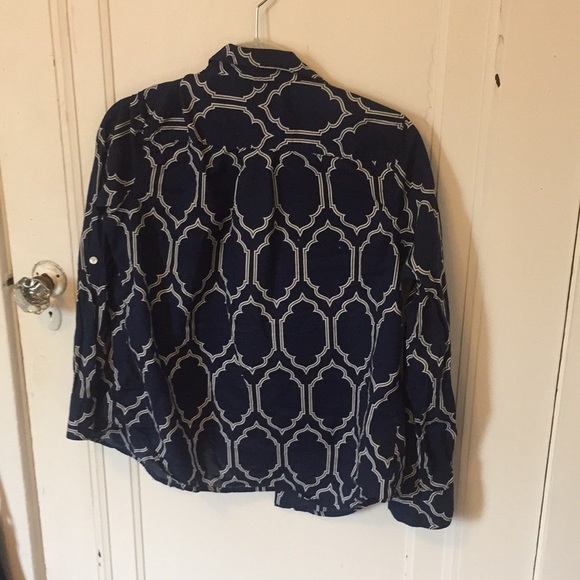 St Johns Bay Navy Blue Button-up - Picture 2 of 5